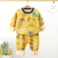 Children's Thermal Underwear Set Cotton Plus Velvet Thickening