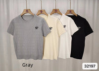 Twist Round Neck Embroidered Short-sleeved T-shirt Short Inner Sweater