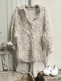Floral Pattern 3D Personalized Long Sleeve Vest Girls Summer Loose Style