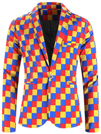 One Button Printing Leisure Suit Plus Size Men's Top