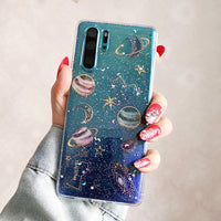 Transparent sequin planet phone case