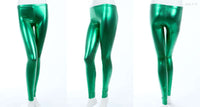 Foreign Trade Spring Fashion Metal Texture Bright Leather Leggings Was Thin Nightclub Punk Wind Nine Pants Women