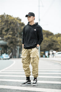 Concealed wrinkled drawstring pants