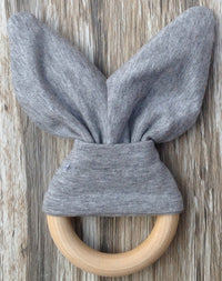 Handmade wooden natural baby teether