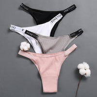 Women's high waist high slit cotton thong