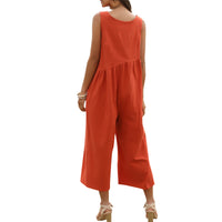 V-neck suspender sexy solid color jumpsuit