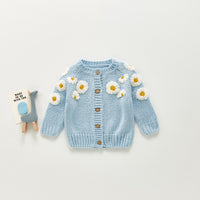 Long Sleeve Infant Cardigan Daisy Flower Top