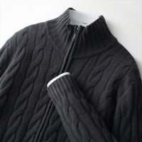 New Twist Zipper Knitted Coat For Men