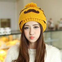 Plush warm beard mask, thick knitted hat