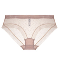Pure cotton crotch briefs with mesh and lace sides