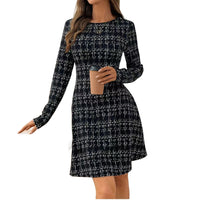Solid-color Printed Midi Dress For Women