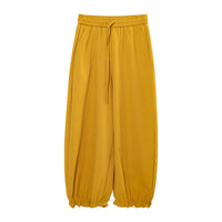 Women's Early Spring New Style Solid Color Japanese-Style Cropped Pants With Two Patch Pockets