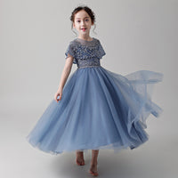 Children's dress new puffy yarn piano costume host
