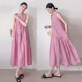 Plus-size Loose-fitting Breathable Sleeveless Dress