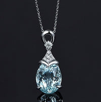 European and American Natural Carat Sea Sapphire Clavicle Chain