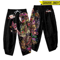 Men's Casual Sun Moon Creative Digital Printing Cropped Pants