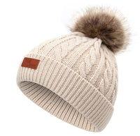 Cute wool ball knitted hat
