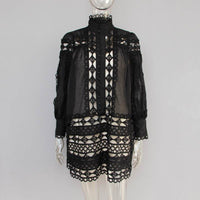 Lantern sleeve openwork dress