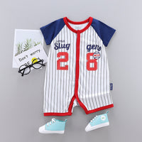 Summer Clothes Thin Combed Cotton Newborn One-piece Baby Short-sleeved Boxer Romper