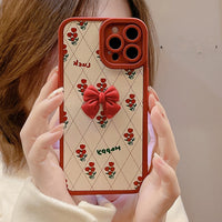 Cute Flower Bow Silicone Phone Case