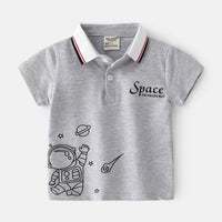 Children's Short Sleeve Top With Lapel Collar