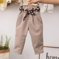 Cotton padded little girl slacks
