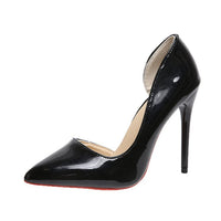 Womens Niche Designer-style Patent Leather Black Stilettos
