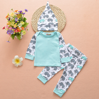 Infant cute animal elephant three-piece hood