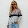Leopard-print V-neck Casual Top For Women
