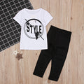 Girls' short sleeve long pants two piece set
