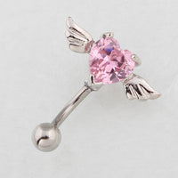 Upside-Down Heart-Shaped Wing Navel Nails