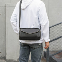 Vintage Crossbody Bag Handheld Vegetable-Tanned Leather Mens
