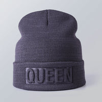 Solid color embossed knitted hat