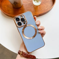 Solid Color Electroplating Magnetic Pull Ribbon Lens Protector Protection Mobile Phone Shell