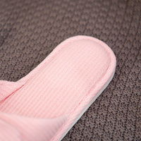 Couple Striped Home Linen Slippers For Women