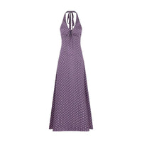 Polka-dot Backless Halter Dress Women