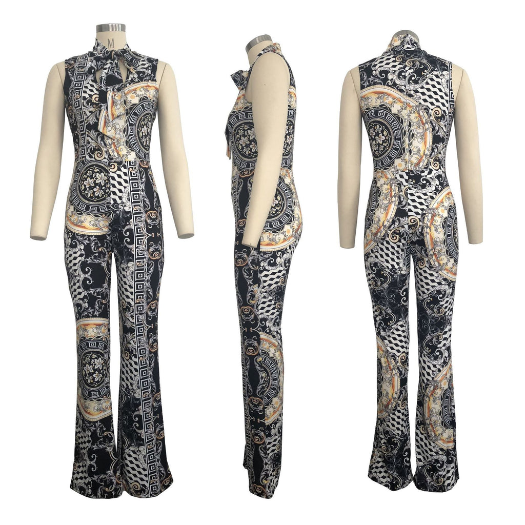 Printed sleeveless women's jumpsuit