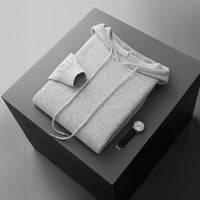 Men's Solid Color Loose Knitted Hooded Long Sleeve Base Sweater