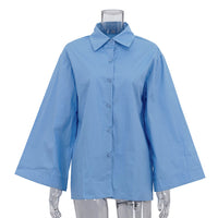 Comfortable Casual Style With A Turn-down Collar Loose Fit And Long Sleeves