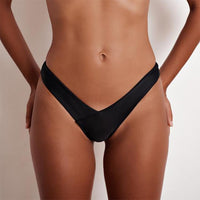 Women's Solid Color Low Waist Beach Pants Briefs Bikini Bottoms