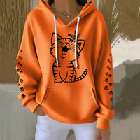 Women's 3D Printed Casual Waffle Hoodie