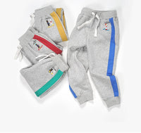 Children's Mid-Waist Rubber Band Belt Sports Casual Pants