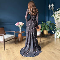 Womens Stylish V-neck Cinched-waist Floral Elegant Dress