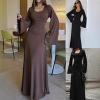 Women's Elegant Strappy Fashionable Long-Sleeve Dress