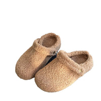 Closed Toe Half Slippers For Women Fleece-lined Thickened Two-way Wear Fluffy Shoes