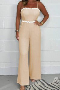 Fashion Pure Color Tube-top Suspender Jumpsuit
