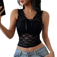 Womens Black Lace Camisole Top