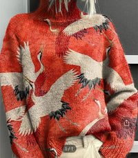 Women's 3D Digital Printing Fresh Cloak Coat Sweater Pullover