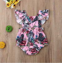 Baby Girl Floral Jumpsuit Cartoon Crawling Suit