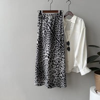 Light Luxury High-grade Leopard Print Split Skirt Women's High Waist Slimming